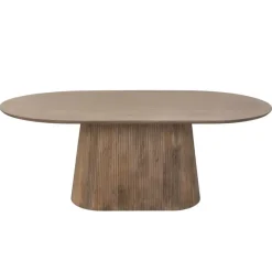 Ovale Eettafels-Giga Meubel Eettafel Ovaal Naturel Hout - 200x110x76cm - Salvador