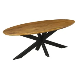 StarFurn Eettafel Ovaal Naturel Mangohout - 160x90x76cm - Brandy