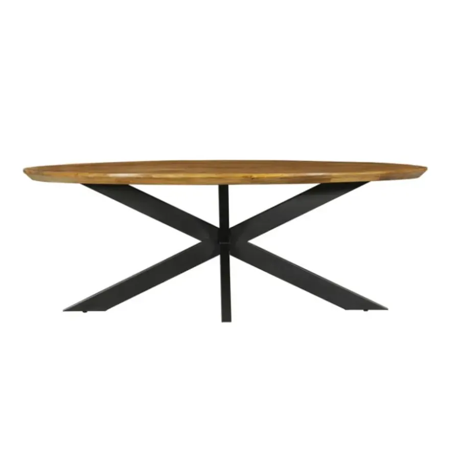StarFurn Eettafel Ovaal Naturel Mangohout - 160x90x76cm - Brandy