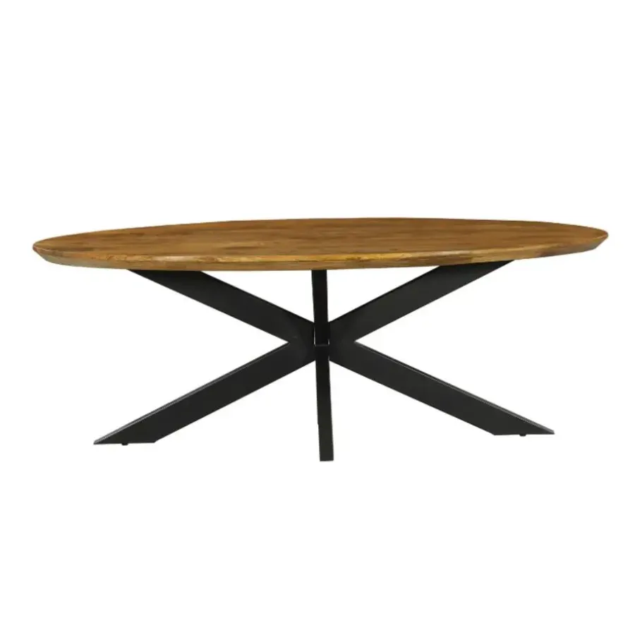 StarFurn Eettafel Ovaal Naturel Mangohout - 210x100x76cm - Brandy