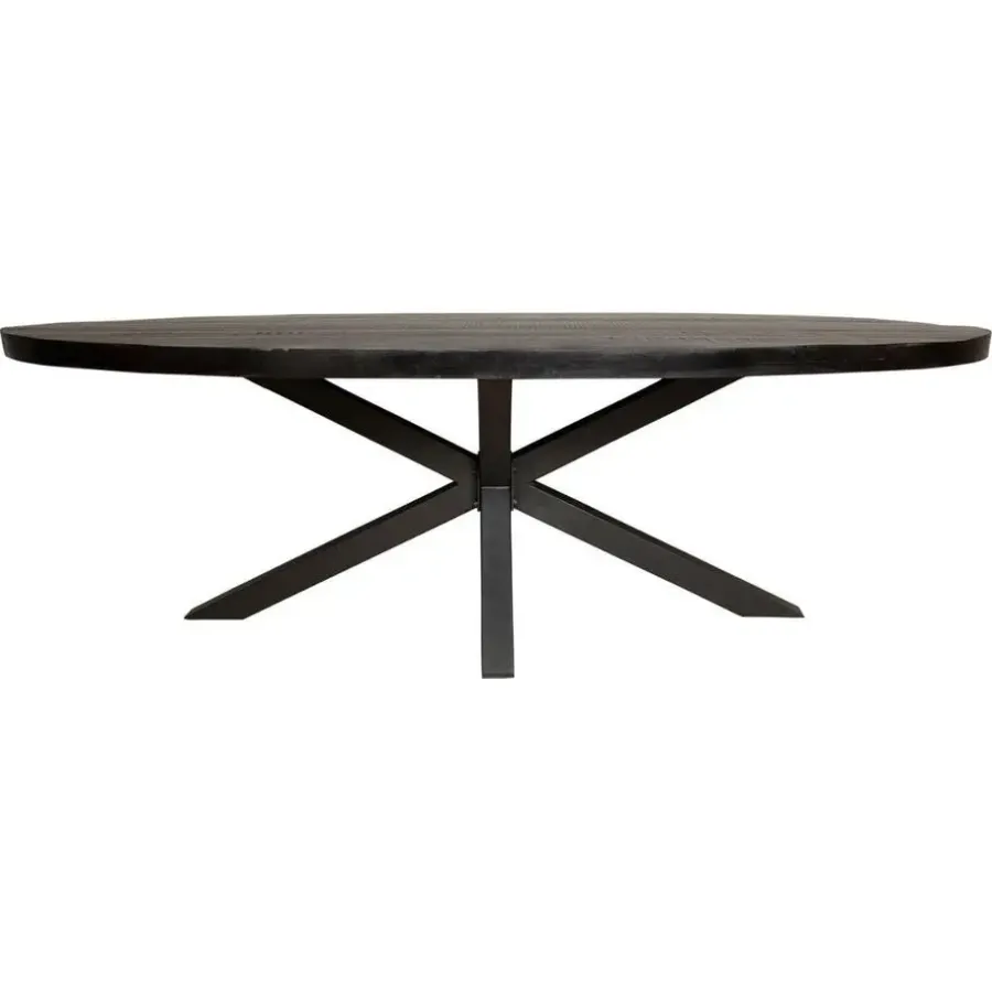 StarFurn Eettafel Ovaal Zwart Hout - 300x120x76cm - Denver