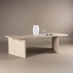 Rechthoekige Eettafels-Fjôrd Eettafel Rechthoek - Beige MDF - 240x100x75cm - Skagen