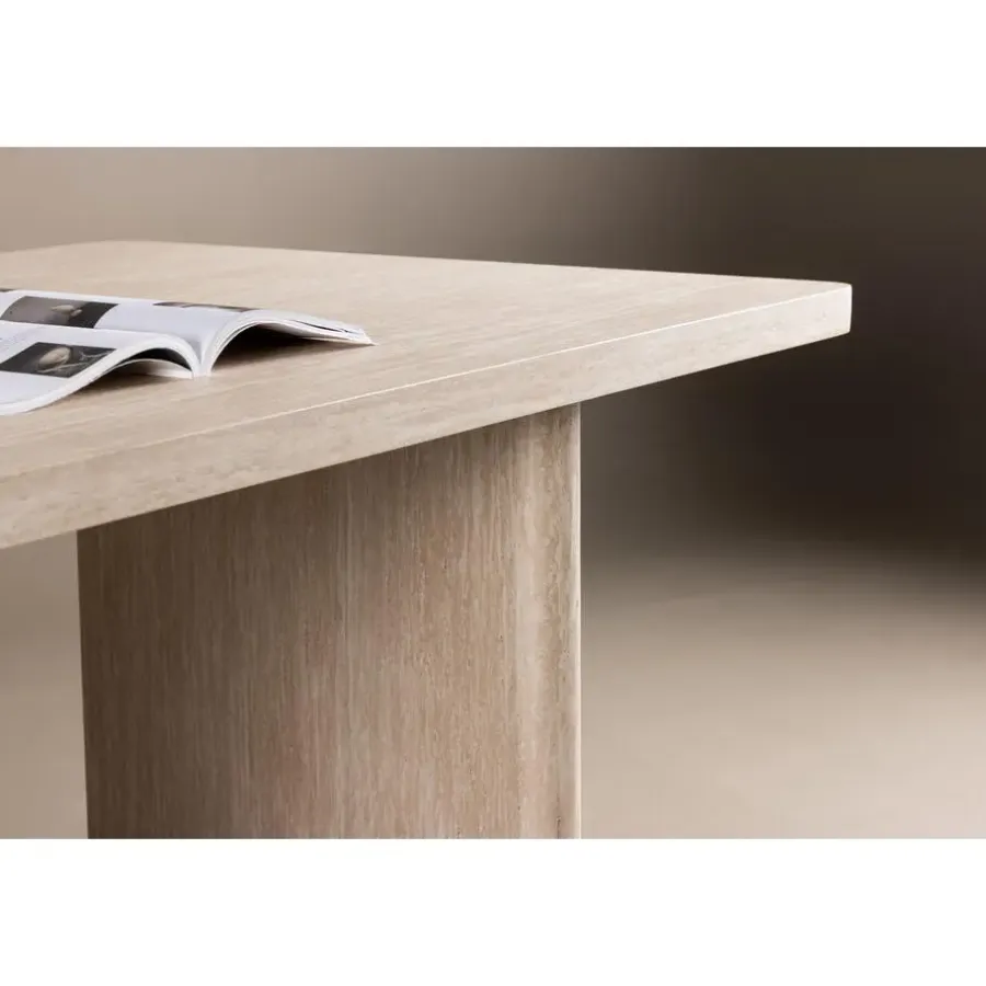 Rechthoekige Eettafels-Fjôrd Eettafel Rechthoek - Beige MDF - 240x100x75cm - Skagen
