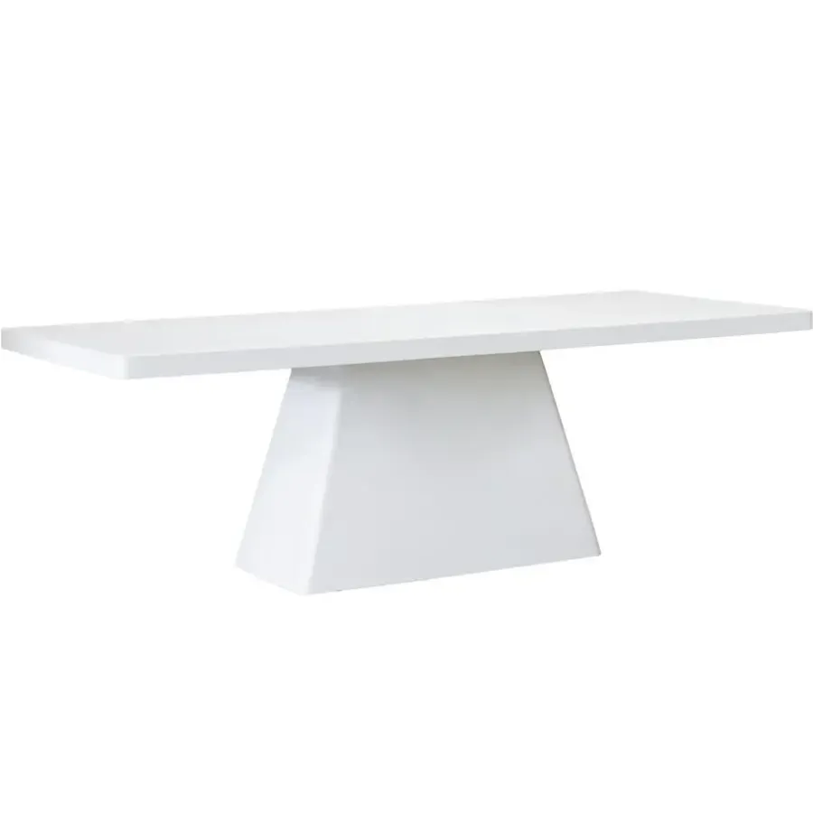Rechthoekige Eettafels-Giga Meubel Eettafel Rechthoek 300cm - Wit Eco Composiet - Acryl Coating - Avia