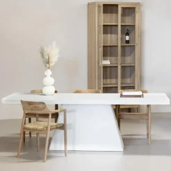 Rechthoekige Eettafels-Giga Meubel Eettafel Rechthoek 300cm - Wit Eco Composiet - Acryl Coating - Avia