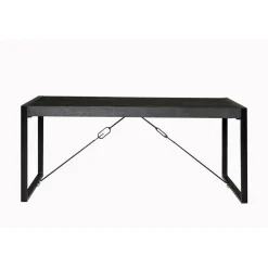 Livingfurn Eettafel Rechthoek 160cm - Zwart Mangohout - 2-4 personen - Norris