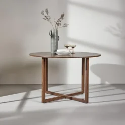 Fjôrd Eettafel Rond - Walnoot MDF - 120x120x75cm - Durango