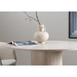 Ronde Eettafels-Fjôrd Eettafel Rond Beige 110cm - Fineer - Scandinavisch