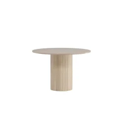 Ronde Eettafels-Fjôrd Eettafel Rond Beige 110cm - Fineer - Scandinavisch