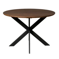Houten Eettafels|Ronde Eettafels-StarFurn Eettafel Rond Bruin Hout - 150x150x76cm - Ferris