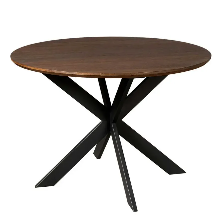 Houten Eettafels|Ronde Eettafels-StarFurn Eettafel Rond Bruin Hout - 150x150x76cm - Ferris
