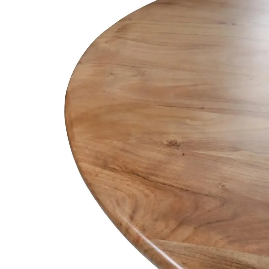 Giga Meubel Eettafel Rond Ø120cm - Acaciahout - Naturel - Eettafel Tijn