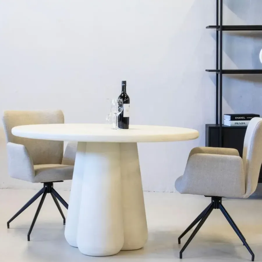Ronde Eettafels-Giga Meubel Eettafel Rond Ø120cm - Betonlook - Eettafel Boaz
