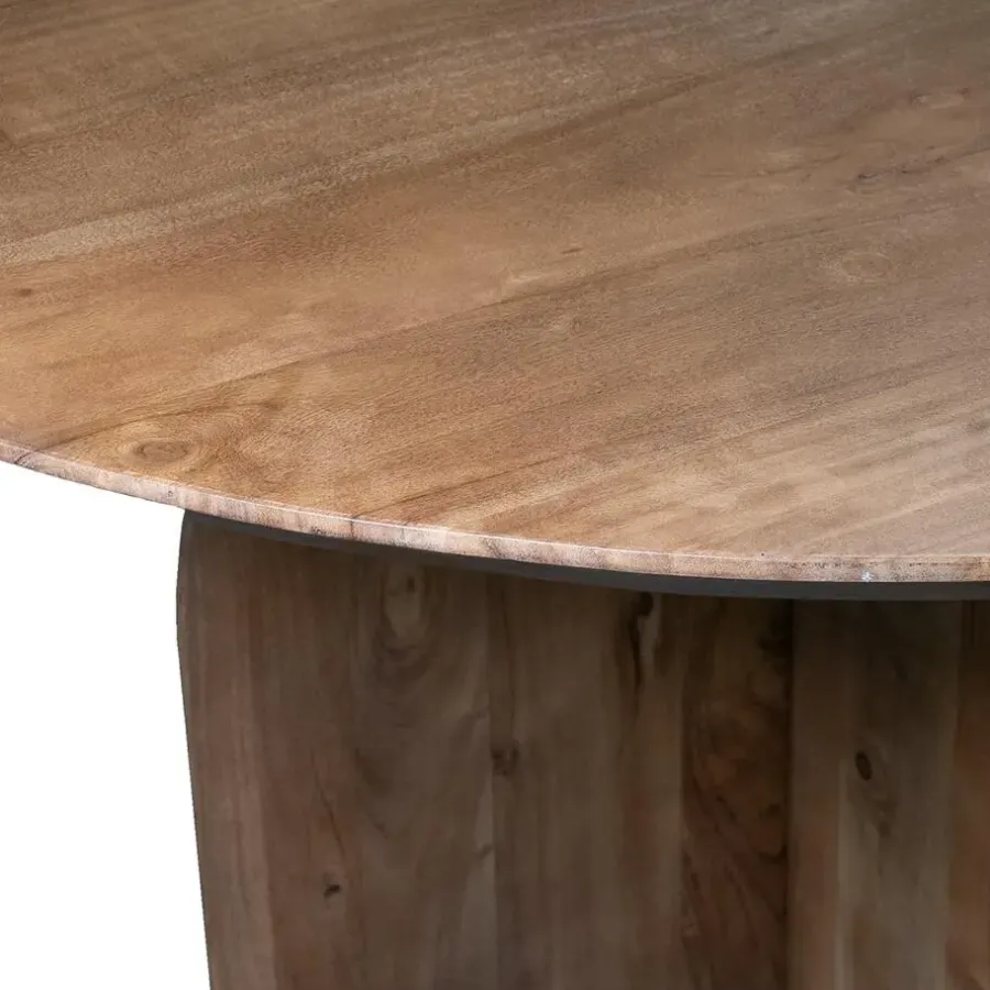 Ronde Eettafels-Giga Meubel Eettafel Rond Ø130cm - Bruin Acaciahout - Danae