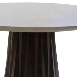 Giga Meubel Eettafel Rond Ø150cm - Donkerbruin Marmer/Mangohout - Faiza