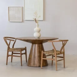 Giga Meubel Eettafel Rond 120cm - Naturel Mangohout - 2-4 Personen - Sep