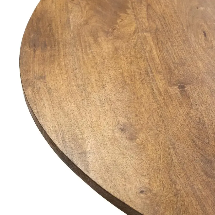 Giga Meubel Eettafel Rond 120cm - Naturel Mangohout - 2-4 Personen - Sep