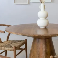 Giga Meubel Eettafel Rond 120cm - Naturel Mangohout - 2-4 Personen - Sep