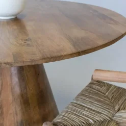 Giga Meubel Eettafel Rond 120cm - Naturel Mangohout - 2-4 Personen - Sep