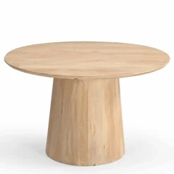 Ronde Eettafels-Giga Meubel Eettafel Rond 120cm - Naturel Mangohout - 2-4 Personen