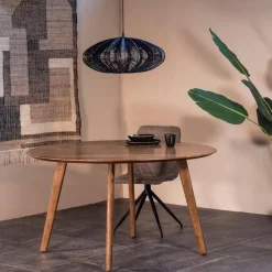 Ronde Eettafels-Giga Meubel Eettafel Rond 130cm - Naturel - Mangohout - Tafel Oslo