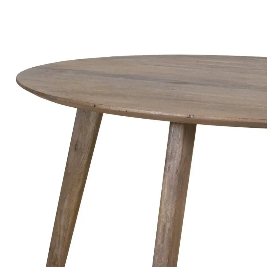Ronde Eettafels-Giga Meubel Eettafel Rond 130cm - Naturel - Mangohout - Tafel Oslo