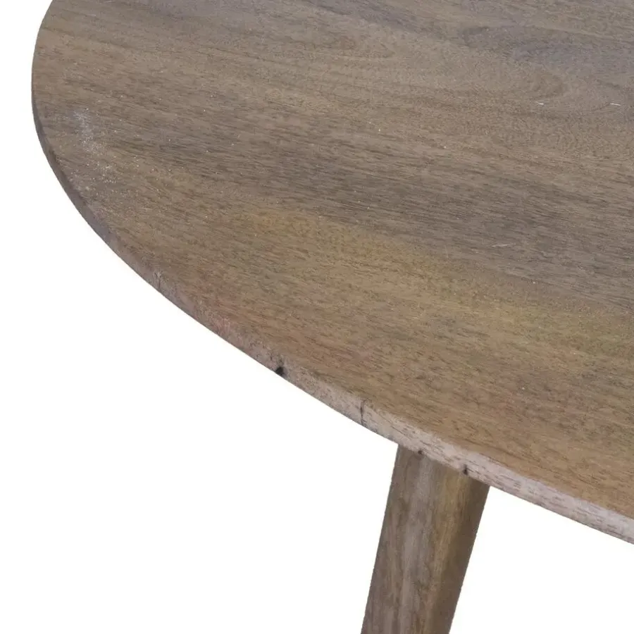 Ronde Eettafels-Giga Meubel Eettafel Rond 130cm - Naturel - Mangohout - Tafel Oslo