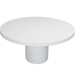 Ronde Eettafels-Giga Meubel Eettafel Rond 150cm - Wit Eco Composiet - Betonlook - Eden