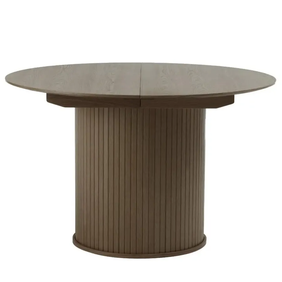 Giga Living Eettafel Rond Donkerbruin - Uitschuifbaar - Ø120-167cm - Nola