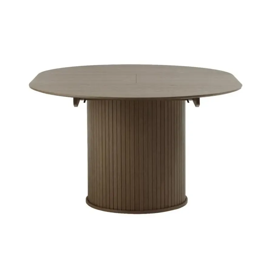 Giga Living Eettafel Rond Donkerbruin - Uitschuifbaar - Ø120-167cm - Nola