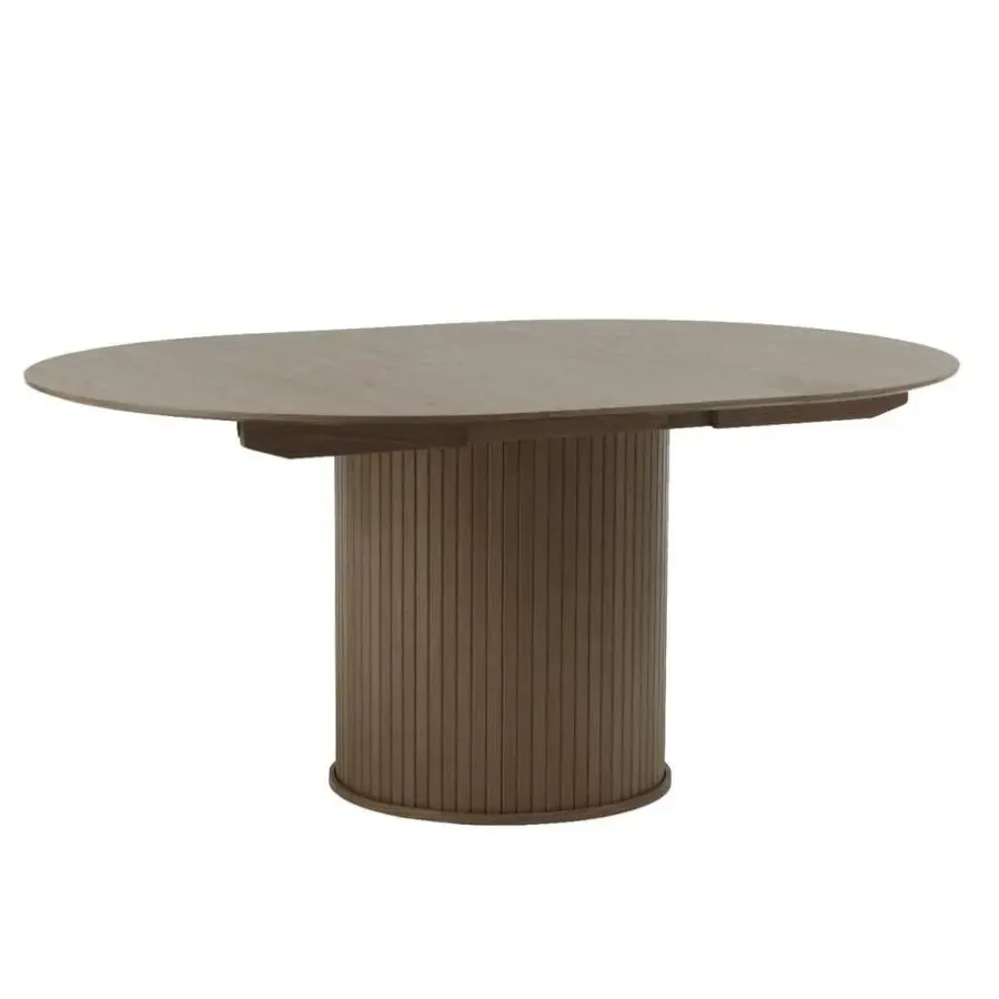 Giga Living Eettafel Rond Donkerbruin - Uitschuifbaar - Ø120-167cm - Nola