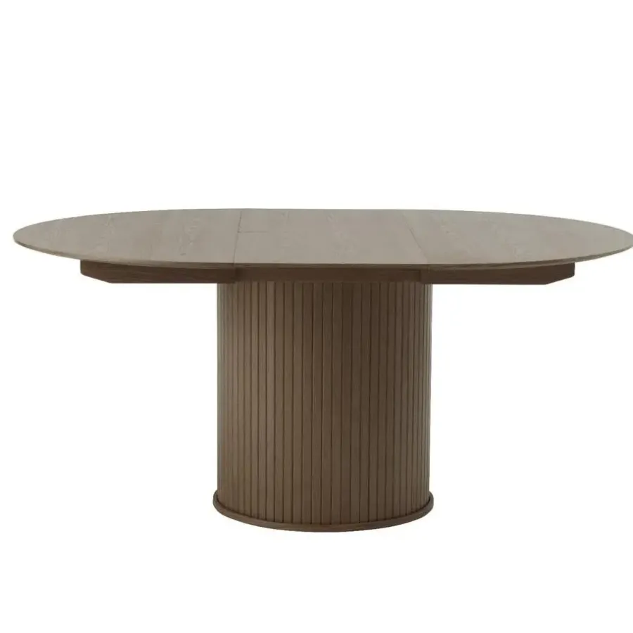 Giga Living Eettafel Rond Donkerbruin - Uitschuifbaar - Ø120-167cm - Nola