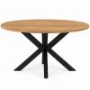 Industriële Eettafels-StarFurn Eettafel Rond Naturel Hout - 140x140x77cm - Arlington