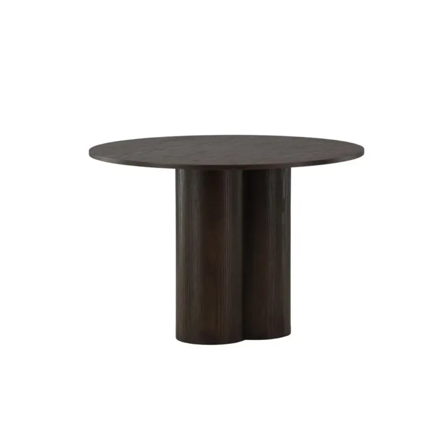 Ronde Eettafels-Fjôrd Eettafel Rond Walnoot 110cm - Fineer - Scandinavisch - Tafel Olivia