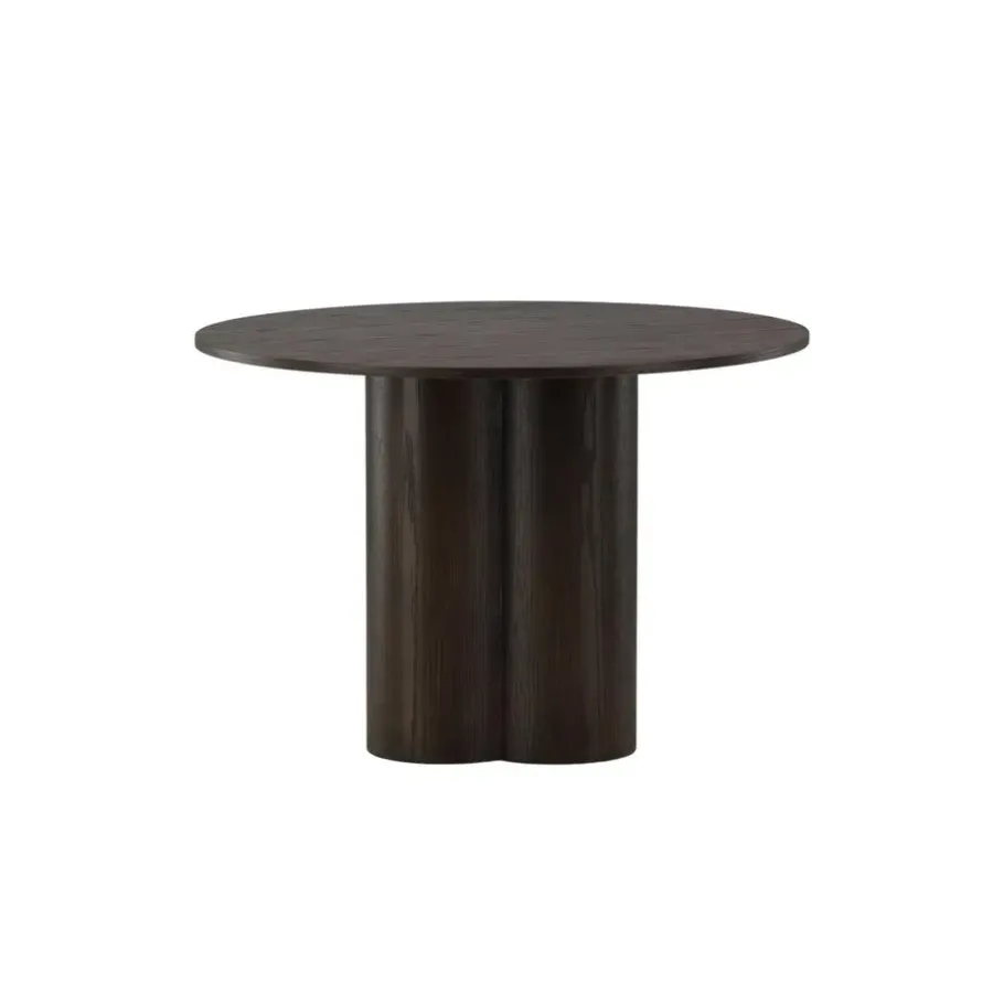 Ronde Eettafels-Fjôrd Eettafel Rond Walnoot 110cm - Fineer - Scandinavisch - Tafel Olivia