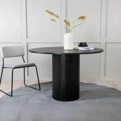 Ronde Eettafels-Fjôrd Eettafel Rond Zwart 110cm - Fineer - Scandinavisch