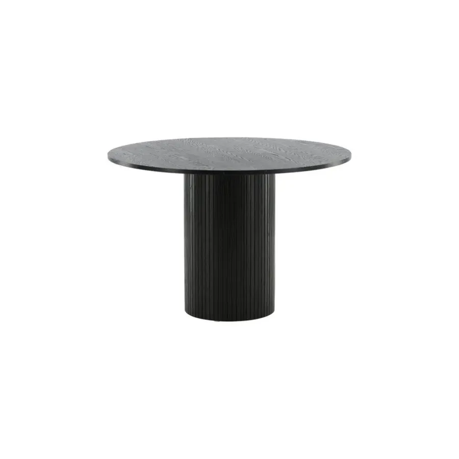 Ronde Eettafels-Fjôrd Eettafel Rond Zwart 110cm - Fineer - Scandinavisch