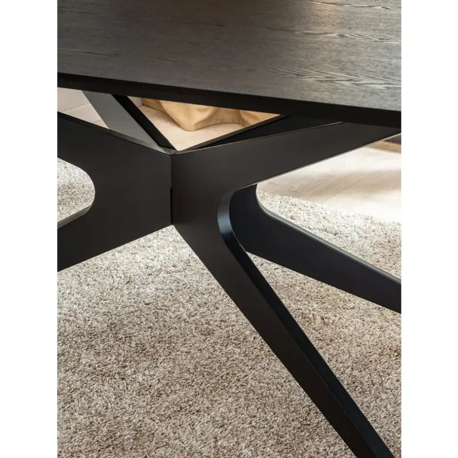 Rechthoekige Eettafels-Leen Bakker Eettafel Suzanne - zwart - 220x100 cm