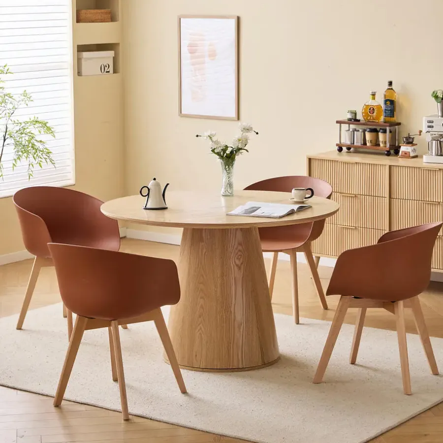 Houten Eettafels-Nordlys Eettafel voor 6 personen Rond Hout