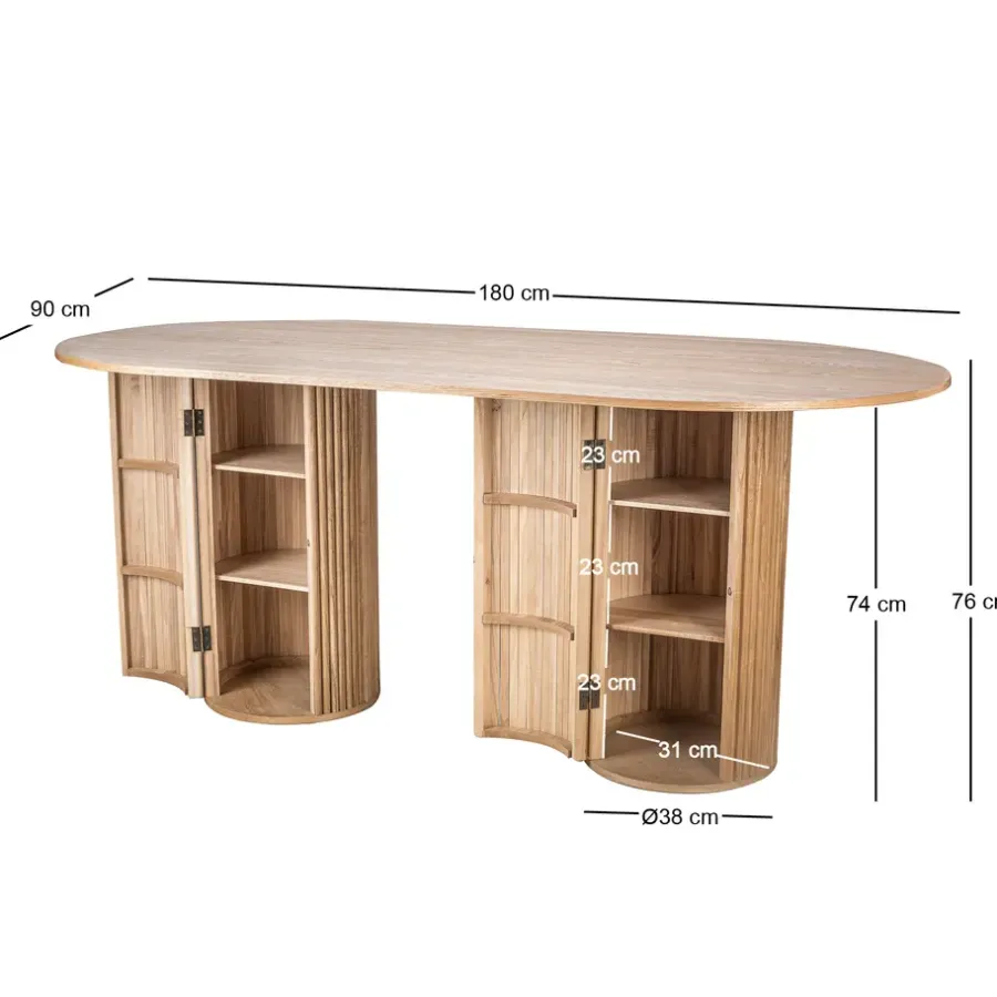 Houten Eettafels-Nordlys Eettafel voor 6 personen van massief grenen D120