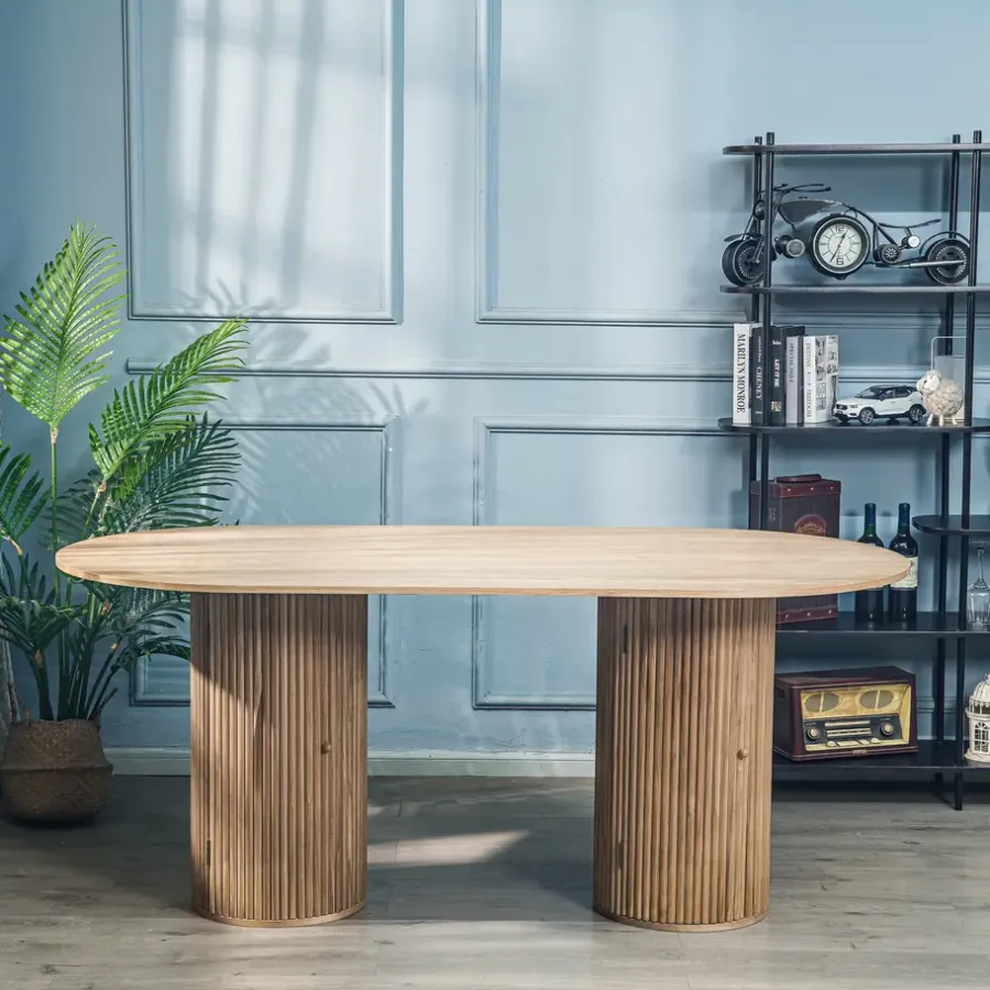 Houten Eettafels-Nordlys Eettafel voor 6 personen van massief grenen D120