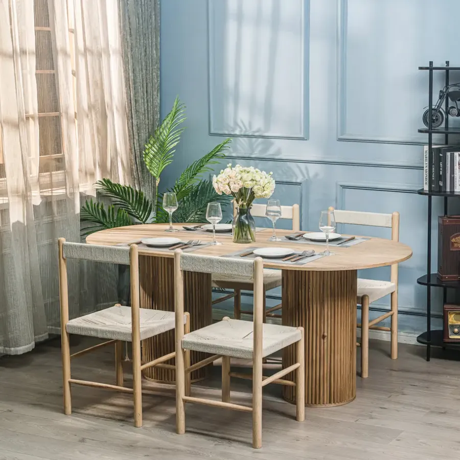Houten Eettafels-Nordlys Eettafel voor 6 personen van massief grenen D120