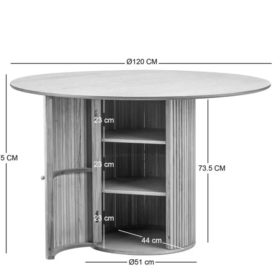 Nordlys Eettafel voor 6 personen van massief grenen D120