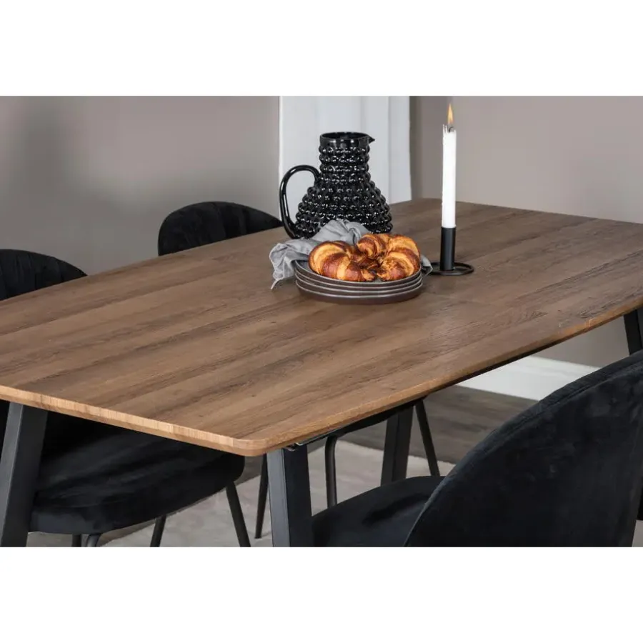 Industriële Eettafels-Fjôrd Eettafel Walnoot Hout Uitschuifbaar - 160x85x75cm - Inca