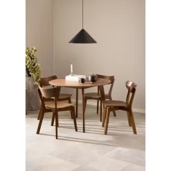 Ronde Eettafels-Giga Living Eettafel Walnoot Rond - 105x105x76cm - Levi