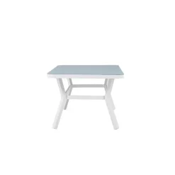 Fjôrd Eettafel Wit Grijs Glas - 200x100x74cm - Virya