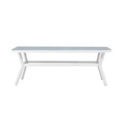 Fjôrd Eettafel Wit Grijs Glas - 200x100x74cm - Virya