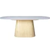 Giga Meubel Eettafel Wit Keramiek/Naturel - 200x90x75cm - Madia