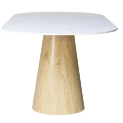 Giga Meubel Eettafel Wit Keramiek/Naturel - 200x90x75cm - Madia