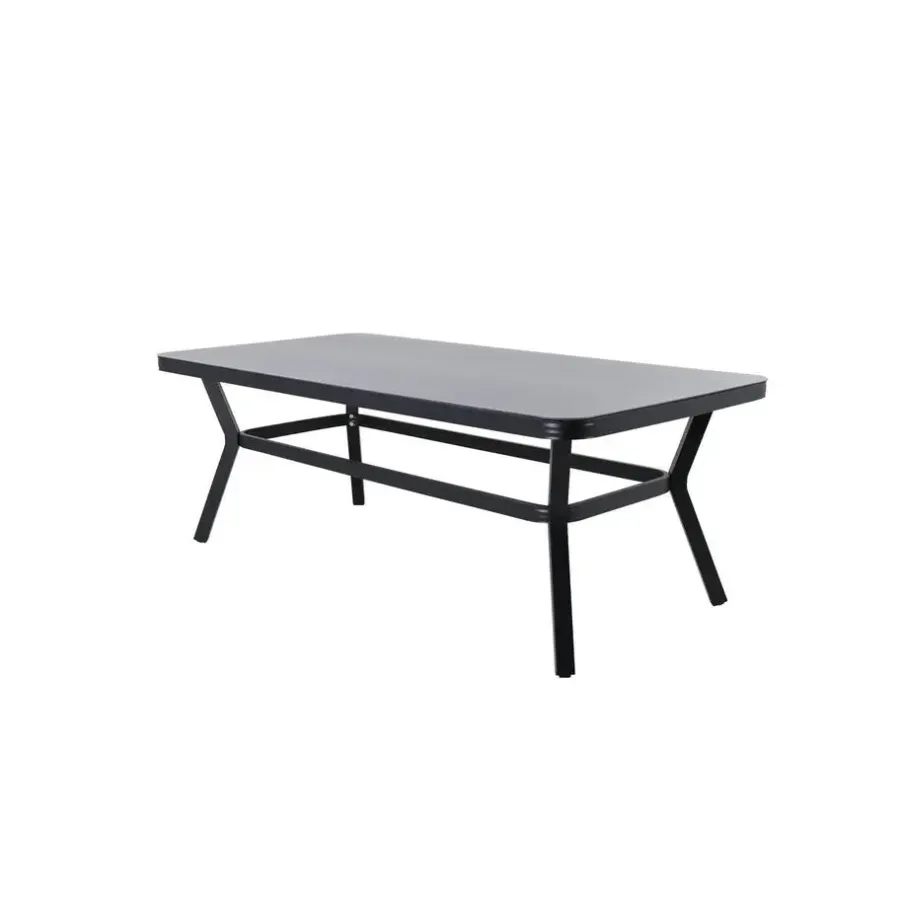 Fjôrd Eettafel Zwart Grijs Glas - 200x100x74cm - Virya